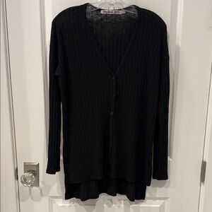 Michael Stars Black Ribbed Cardigan